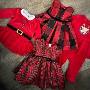 Baby Christmas/xmas outfits 4 total perfect for little girls first holiday